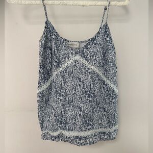 Abercrombie & Fitch Blue and White Fitted Camisole